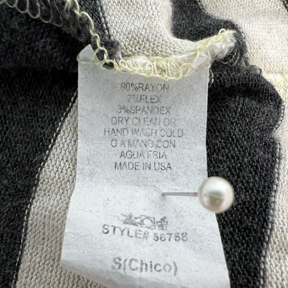 Piacé Boutique Womens Open Cardigan Gray Stripe Long Sleeve Elbow Patch Small - Picture 10 of 11